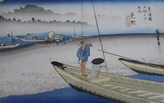 Hiroshige Fisherfolk on The Great Road to Kyoto